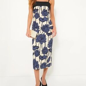 Navy & Cream Floral Cecily Midi Dress